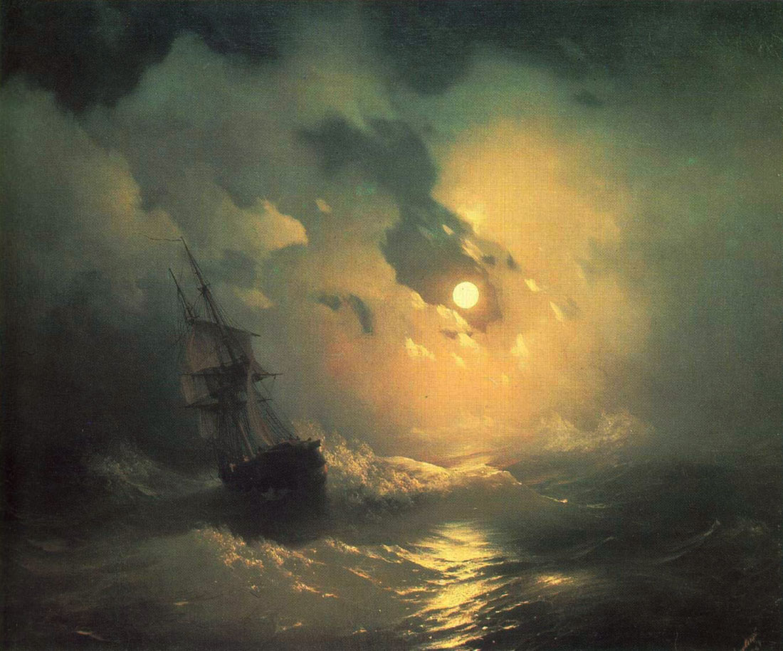 Ivan Aivazovsky - Stormy Sea At Night